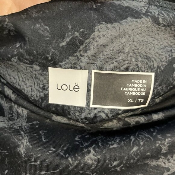 Lole Track Jacket & Leggings Bundle Womens L/XL Zip Black Gray Tie Dye - Picture 7 of 13